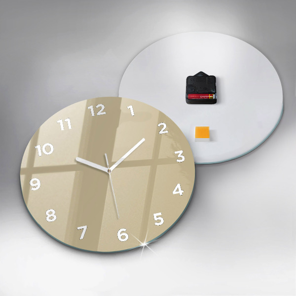 Round glass clock Beige