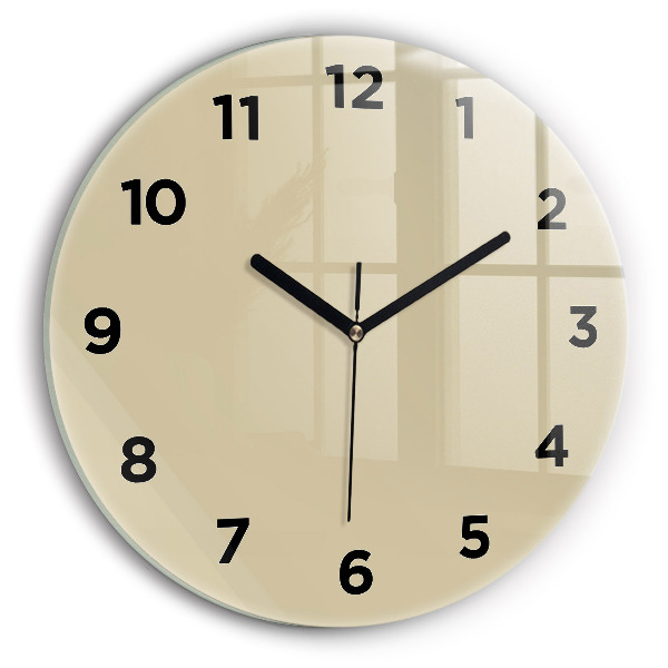 Round glass clock Beige