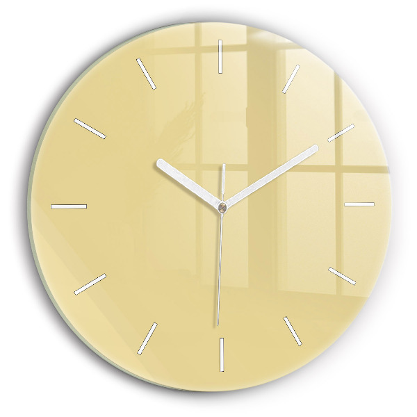 Round glass clock Creamy