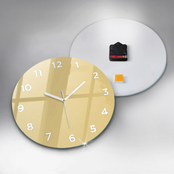 Round glass clock Creamy