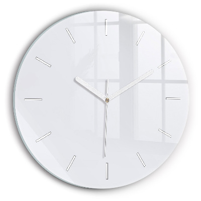 Round glass clock White