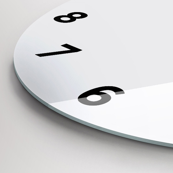 Round glass clock White