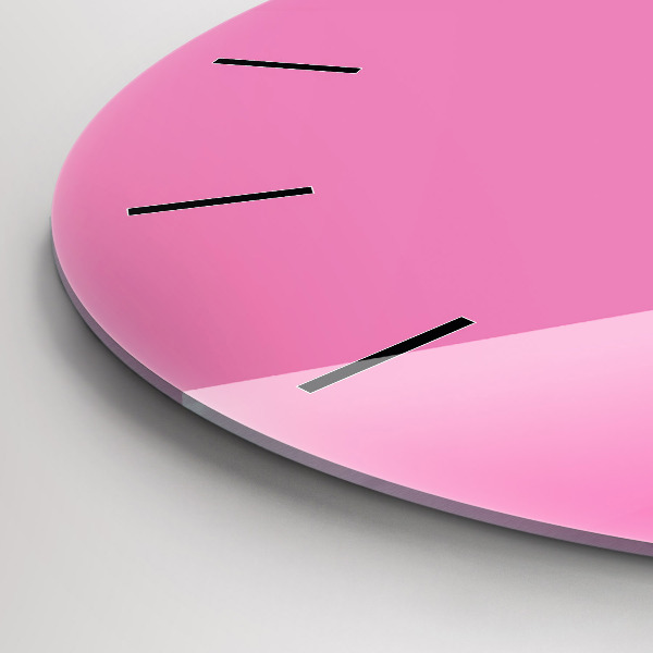 Round glass clock Pink