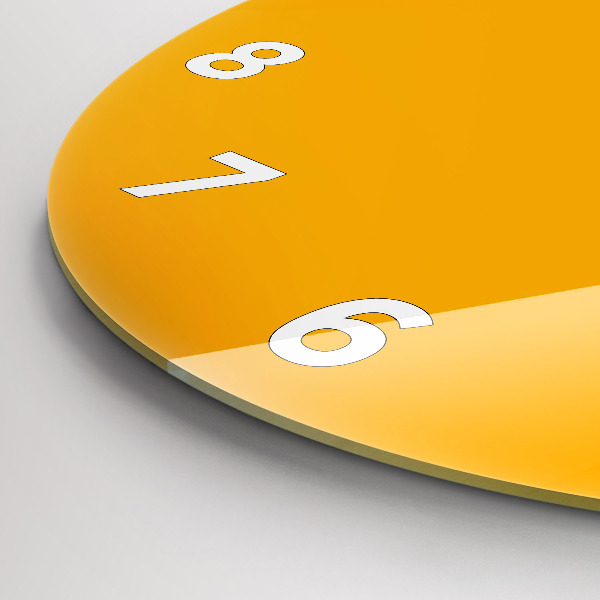Round glass clock Dark Yellow