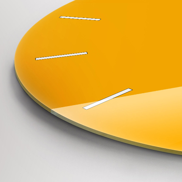 Round glass clock Dark Yellow