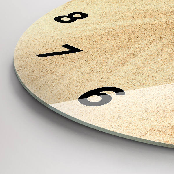 Round glass clock Golden abstraction