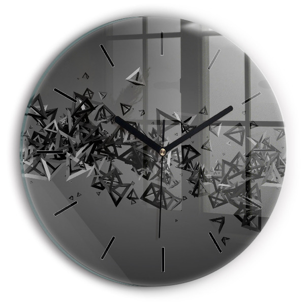Round glass clock Dark abstraction