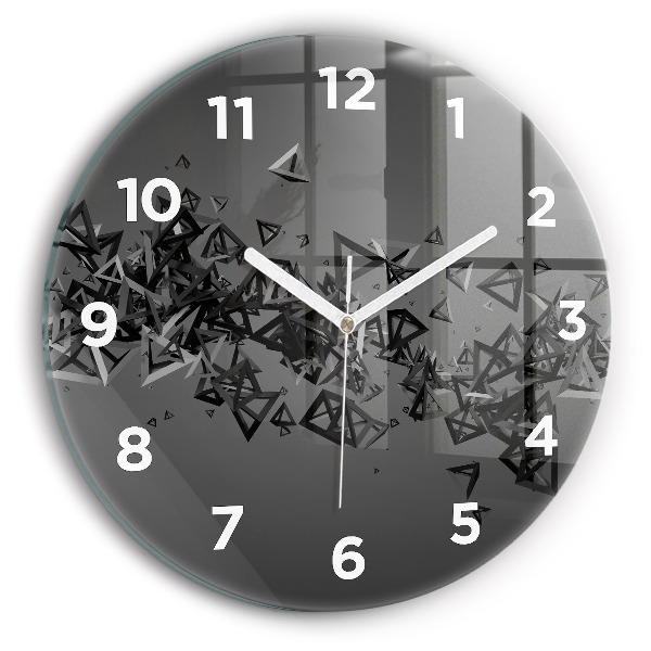 Round glass clock Dark abstraction