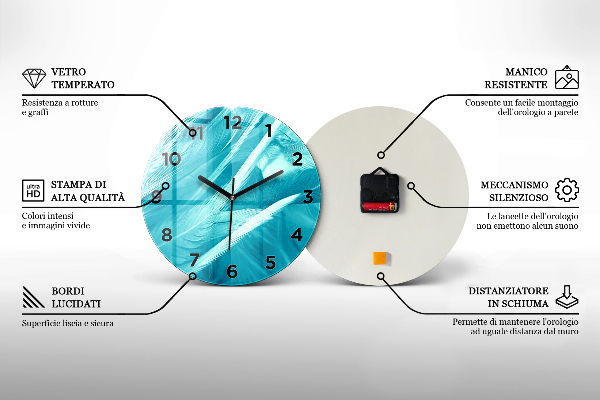 Round glass clock Dark abstraction