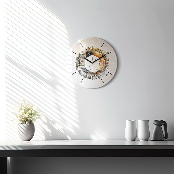 Round glass clock Astronomy clock