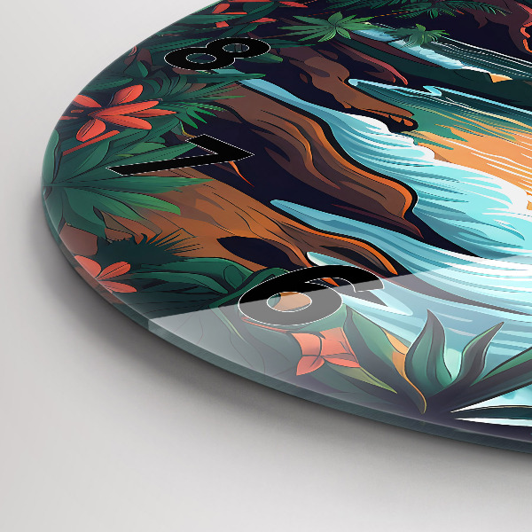 Round glass clock Fairytale sunset