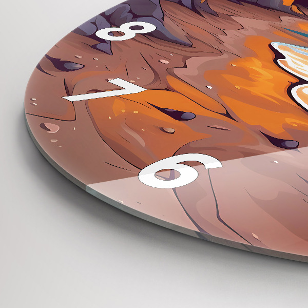 Round glass clock Fairytale ocean and sun