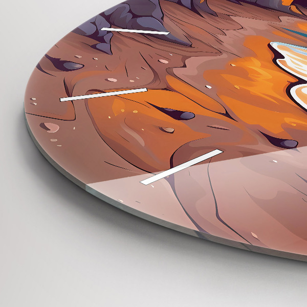 Round glass clock Fairytale ocean and sun