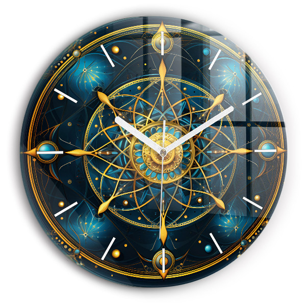 Round glass clock Horoscope clock