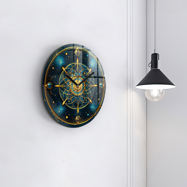Round glass clock Horoscope clock