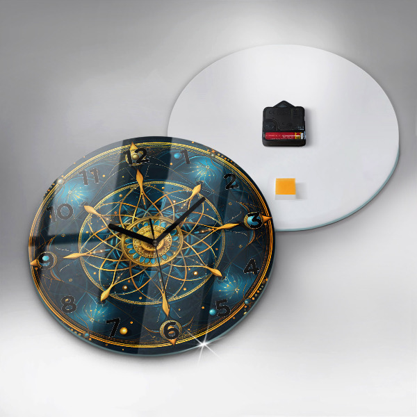 Round glass clock Horoscope clock