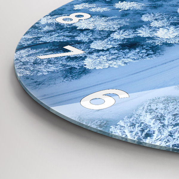 Round glass clock Forest from a drone