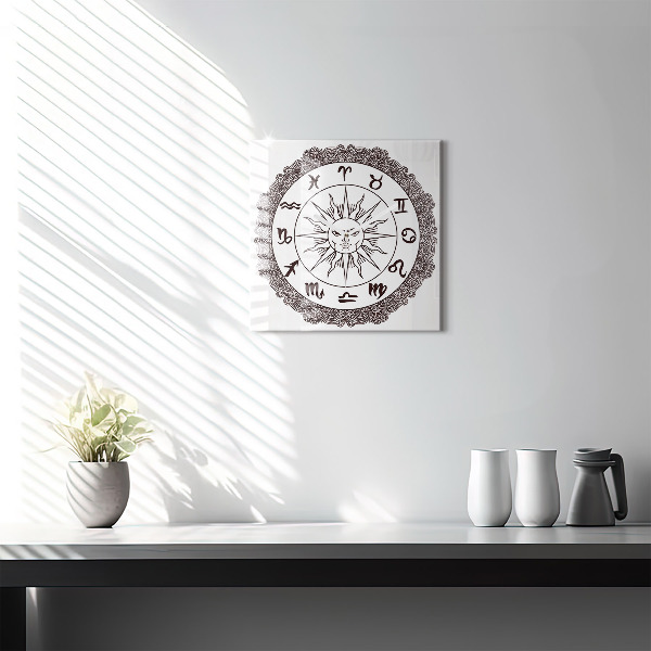 Square glass clock Decorative zodiacs