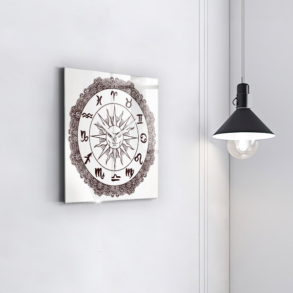 Square glass clock Decorative zodiacs