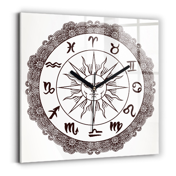 Square glass clock Decorative zodiacs