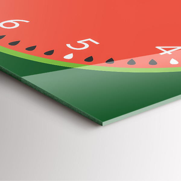 Square glass clock Sweet watermelon