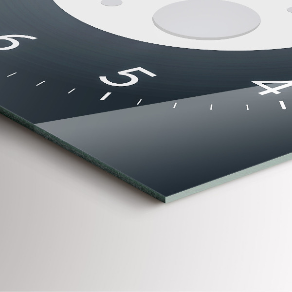 Square glass clock Full moon