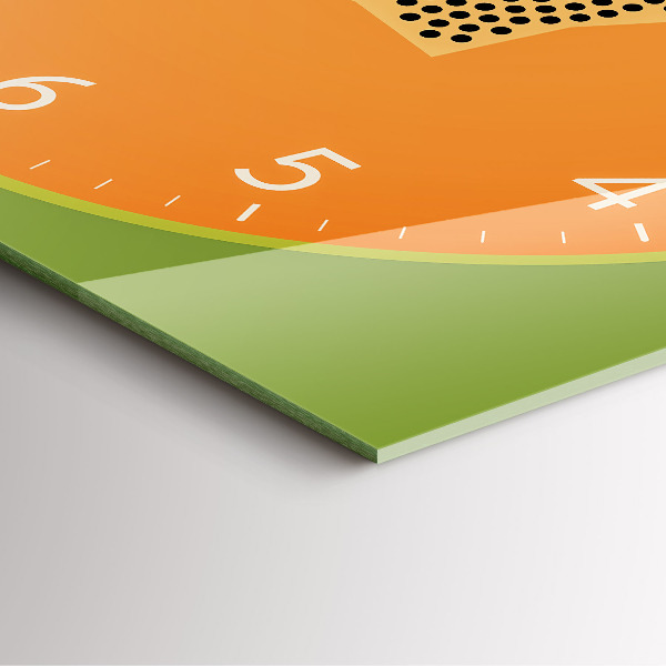 Square glass clock Papaya fruit