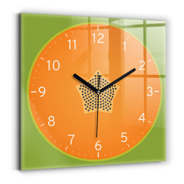 Square glass clock Papaya fruit