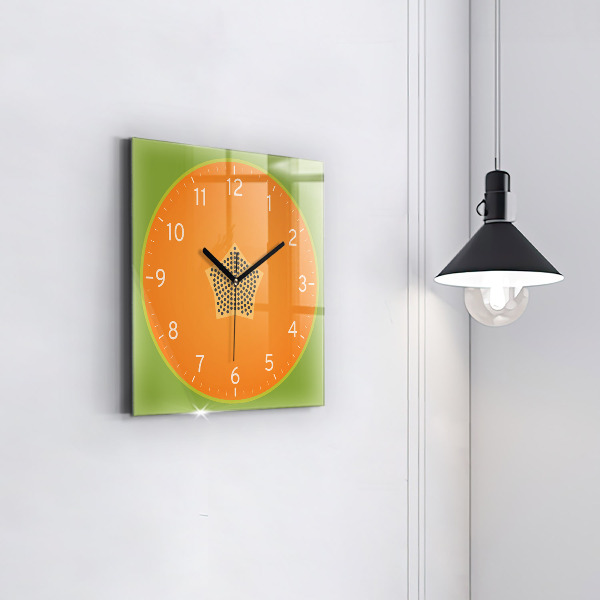 Square glass clock Papaya fruit