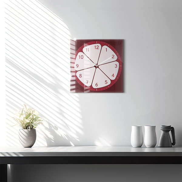 Square glass clock Sliced ​​fruit
