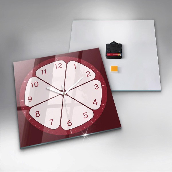 Square glass clock Sliced ​​fruit