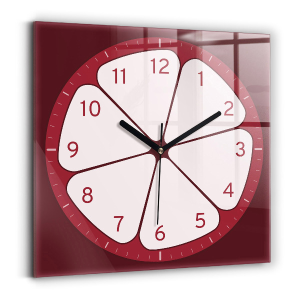 Square glass clock Sliced ​​fruit