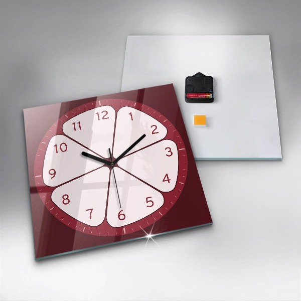 Square glass clock Sliced ​​fruit