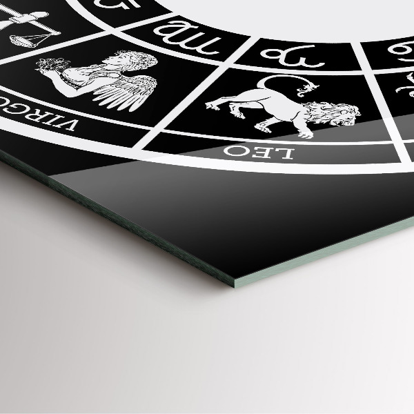 Square glass clock Zodiac
