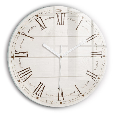 Round clock glass Roman Numerals