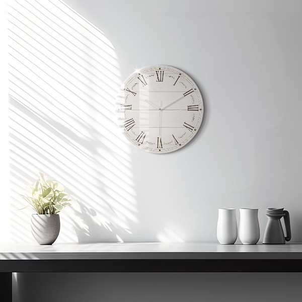 Round clock glass Roman Numerals