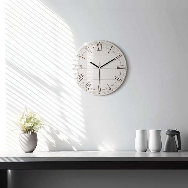 Round clock glass Roman Numerals