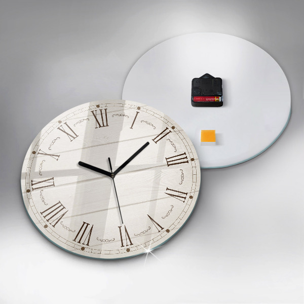 Round clock glass Roman Numerals