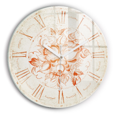 Round clock glass Roman Theme