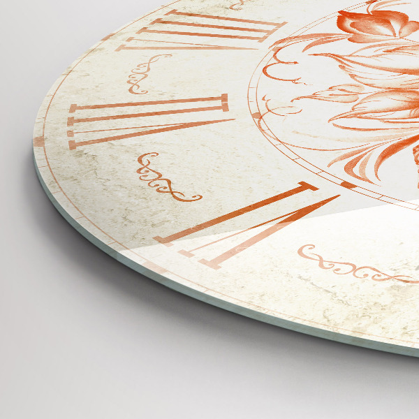 Round clock glass Roman Theme