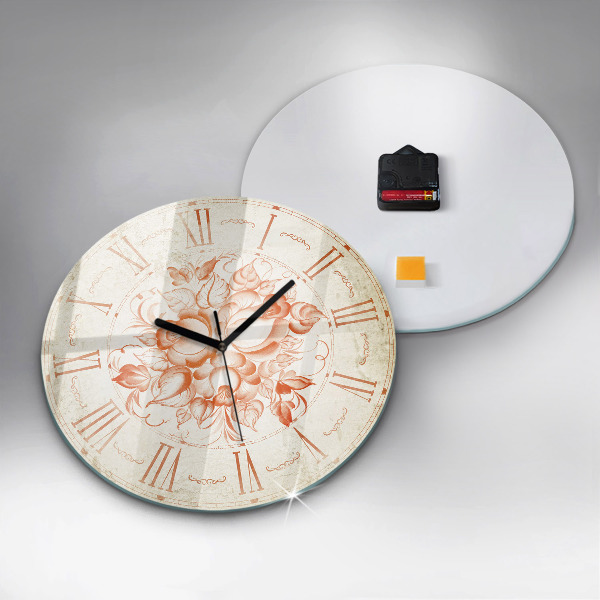Round clock glass Roman Theme