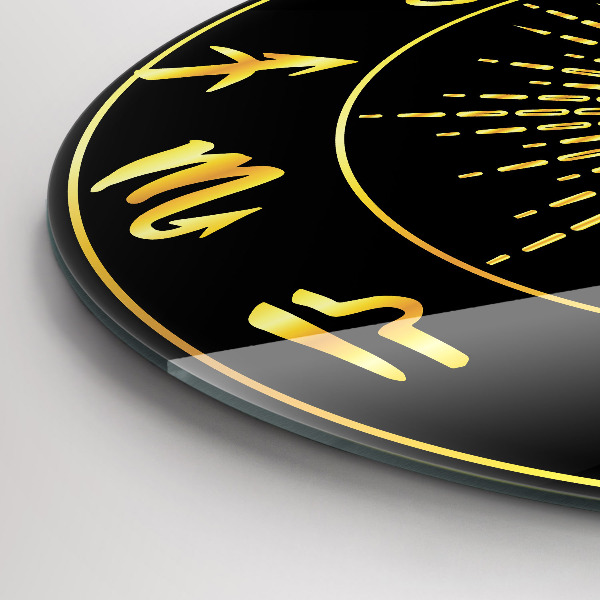 Round clock glass Zodiac Signs