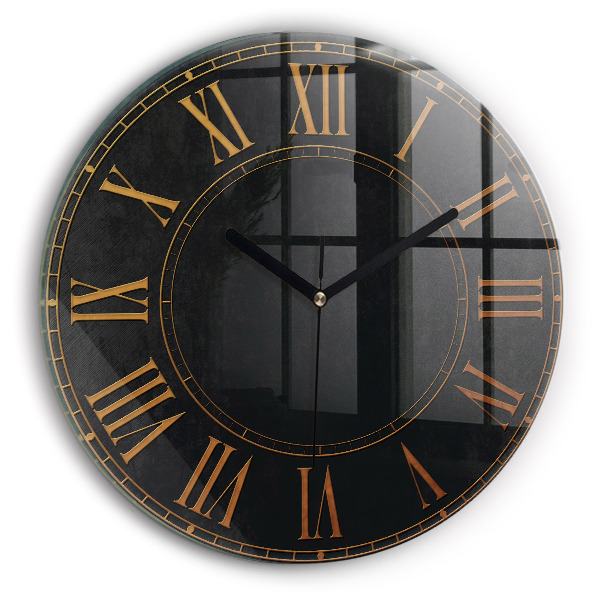 Round clock glass Old Roman Numerals