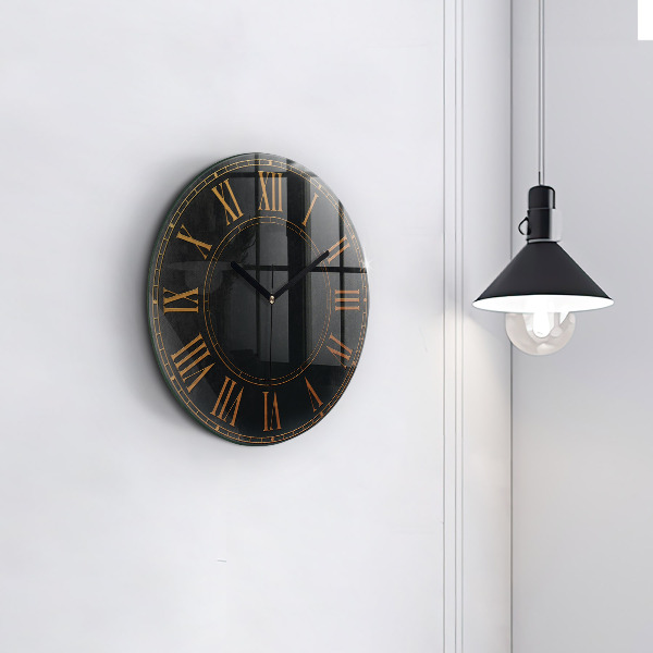 Round clock glass Old Roman Numerals