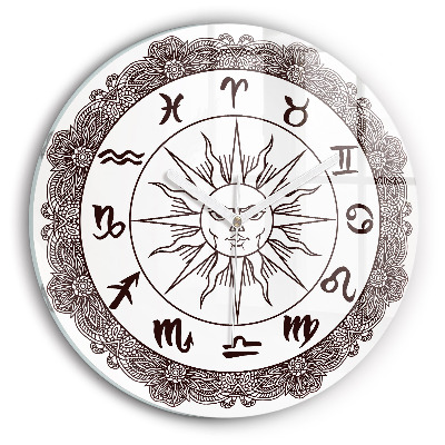 Round clock glass Decorative Zodiacs