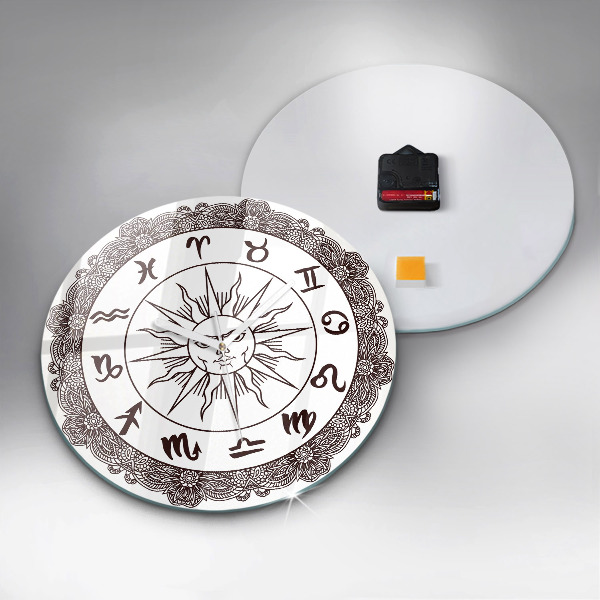 Round clock glass Decorative Zodiacs