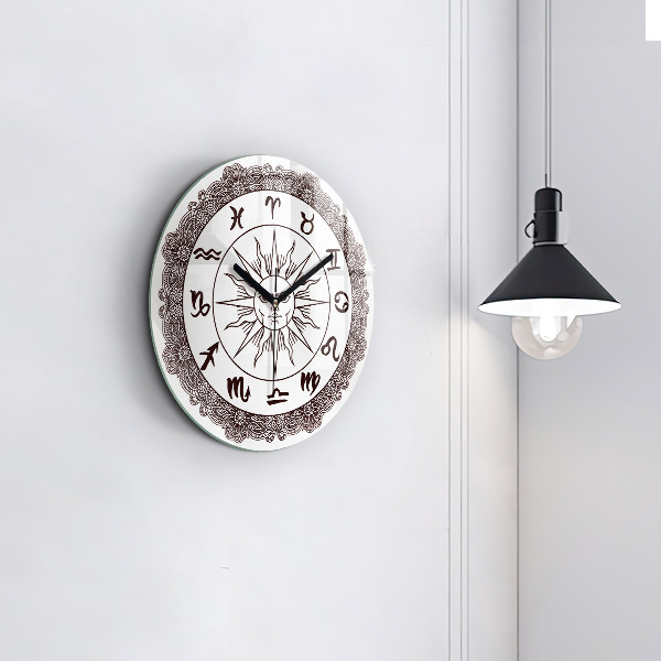 Round clock glass Decorative Zodiacs