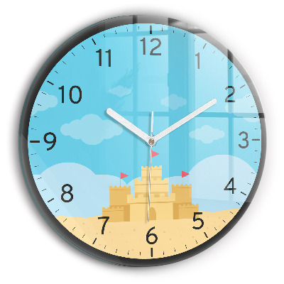 Round clock glass Sand Castle