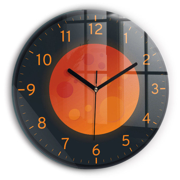 Round clock glass Full Moon