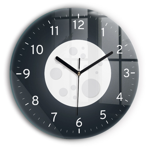 Round clock glass Full Moon